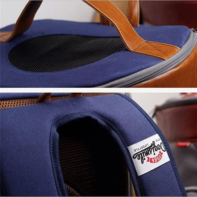 Pet Carry Bag Portable Travel Pet Backpack Pet Shoulder Bag Cat Dog Cage Breathable Tourist Walk Pet Supplies Pet Supplies (Color : Blue)