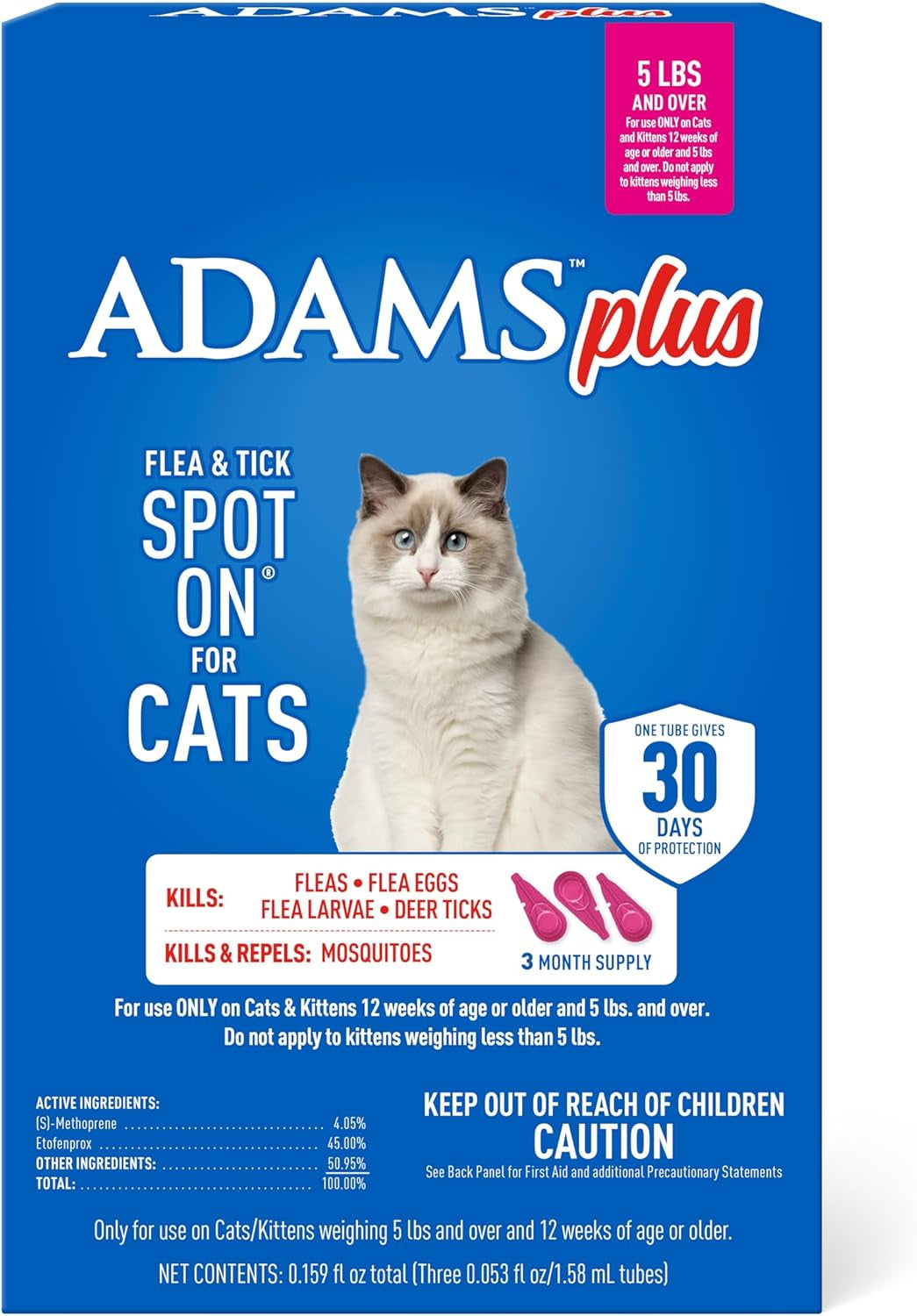 Plus Flea & Tick Spot on for Cats 5 Lbs and Over