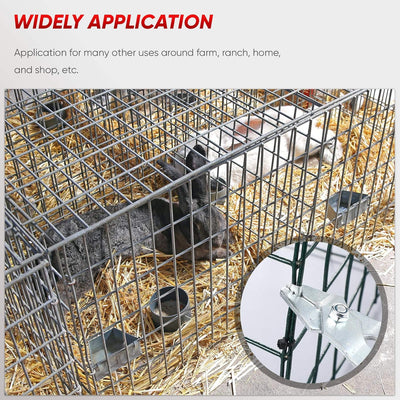 300 Pieces Wire Cage Clips with 1 Piece Wire Cage Buckle Snap Plier for Rabbit Chicken Pet Dog Cat Coop(Silver, Blue)