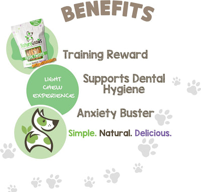 Tripe Twists for Dogs 4-5" (20 Count) - Crunchy Grain Free Reward Snack for Small, Medium & Large Breeds - Natural Beef Dog Chew Treats - Rawhide Free