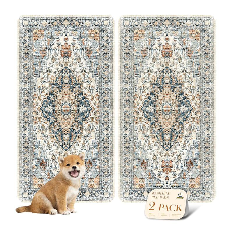 Nunubaby Washable Pee Pads for Dogs,Stylish,Super Absorbent,Non-Slip and Leak-Proof Pee Pads.Reusable Potty Pads for Dogs for Crates,Couch,Floors,Whelping Pads Litter Mat Pet Supplies,Feeding Mat Puppy Liner