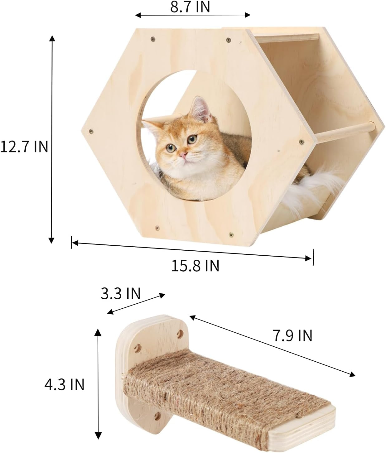 Cat Wall Shelves, Cat Shelves for Wall, Cat Wall Furniture, Cat Shelf with 3 Ste
