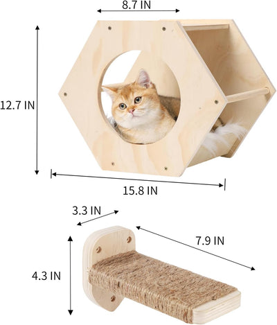 Cat Wall Shelves, Cat Shelves for Wall, Cat Wall Furniture, Cat Shelf with 3 Ste