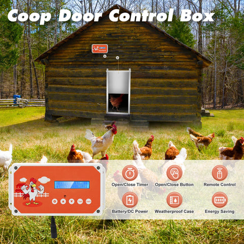 Upgrade Automatic Chicken Coop Door with 2/4 Pulleys + Spare Rope Chicken Door Chicken Toys for Chickens Household Chicken Cage