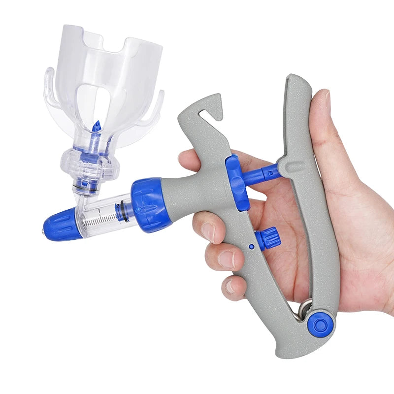 1/2/5Ml Automatic Continuous Syringe Animal Adjustable Injector Chicken Poultry Durable Vaccine Injector 10 Needles Veterinary