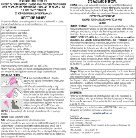 Plus Flea & Tick Spot on for Cats 5 Lbs and Over