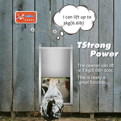 Upgrade Automatic Chicken Coop Door with 2/4 Pulleys + Spare Rope Chicken Door Chicken Toys for Chickens Household Chicken Cage