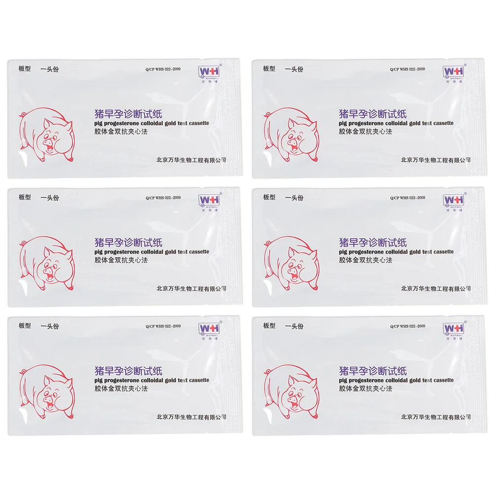6 Sets Pregnancy Test Paper for Pigs Farm Pregnant Kit Early Strips Animal Detection Reusable