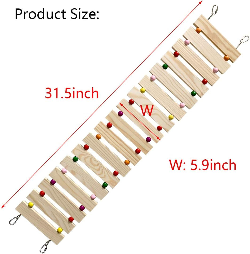Chicken Coop Toy - Natural Wood Chicken Ladder, Swing, Perch for Hens, Poultry, Rooster, Chicks