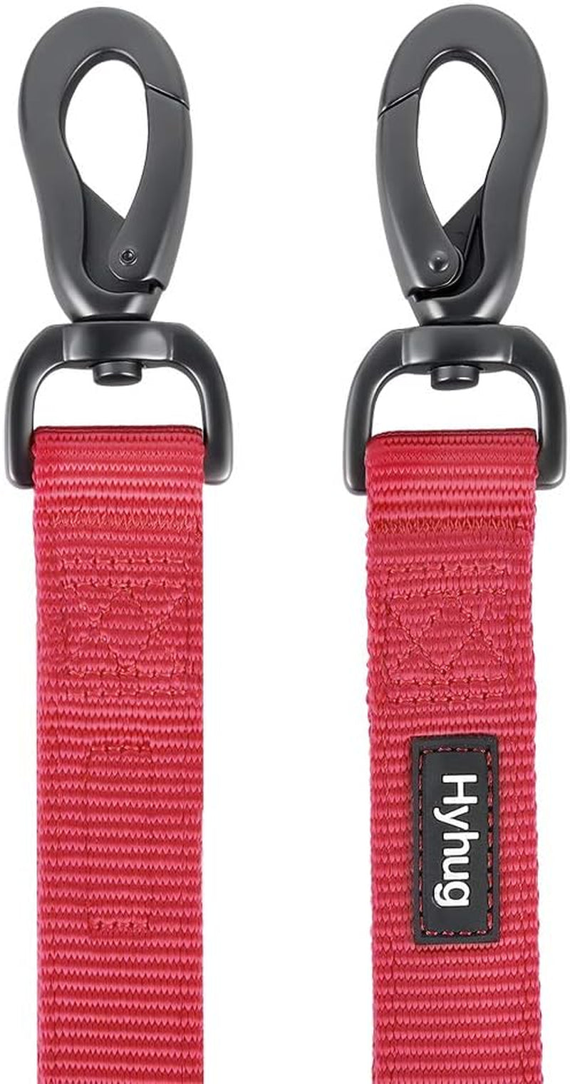 Traffic Nylon 18 Inches Short Leash with Soft Neoprene Padded Handle for Giant Large Medium Boy and Girl Dogs - Professional Training, Daily Use Walking. (Red)