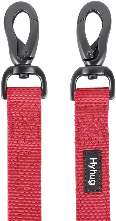 Traffic Nylon 18 Inches Short Leash with Soft Neoprene Padded Handle for Giant Large Medium Boy and Girl Dogs - Professional Training, Daily Use Walking. (Red)