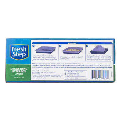 Drawstring Cat Litter Box Liners Unscented Large, 30" X 17" 7 Count