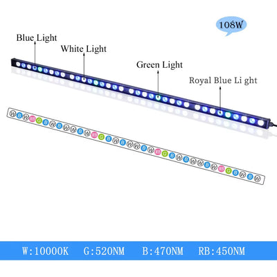 54W 81W 108W Led Aquarium Light Aquarium Light for Fish Plants Coral Reef Fish Tank Lights Aquarium Lamp Home Lighting Aquarium