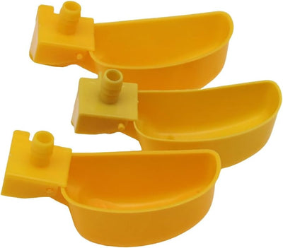 12Pcs Quail Water Cups Pigeon Automatic Bird Waterer for Cage Hang Drinker Breeding Poultry Drinking Bowls(Yellow)