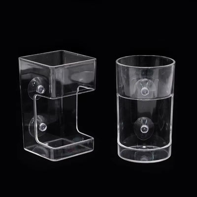 Fish Feeders Aquarium Feeding Ring Floating Food Tray Feeder with Suction Cups Transparent Fish Aquatic Pet Supplies
