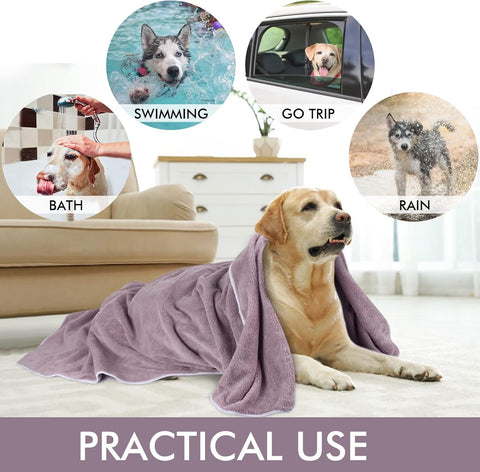 Dog Towel Super Absorbent Pet Bath Towel Microfiber Dog Drying Towel for Small, Medium, Large Dogs and Cats