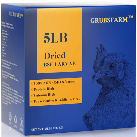 Black Soldier Fly Larvae 5LB, 100% Natural Non-Gmo Molting & Laying Supplement for Hens