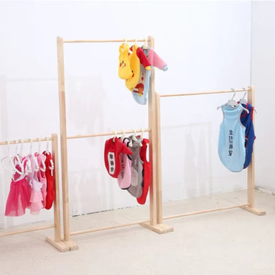 Pet Hanger Dog Clothes Rack Wooden Wardrobe for Dogs Solid Wood Coat Rack Floor Organizer for Pet Clothing