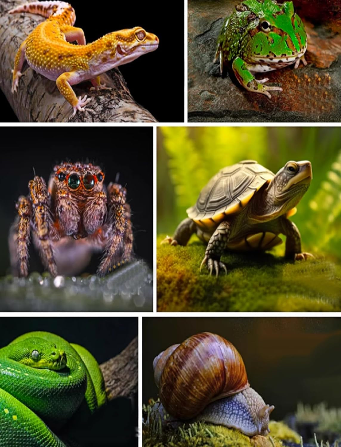 Reptile Bowl, Resin Rock Reptile Food and Water Feeder Pet Aquarium Ornament Terrarium Dish Plate for Tortoise Lizard Iguana(Dark Green S)