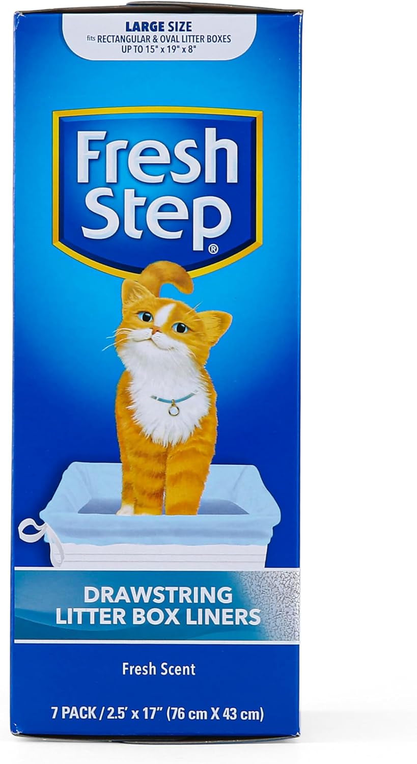 Drawstring Litter Box Liners Scented, Large Size 30" X 17" - 7 Count