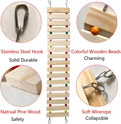 Chicken Coop Toy - Natural Wood Chicken Ladder, Swing, Perch for Hens, Poultry, Rooster, Chicks