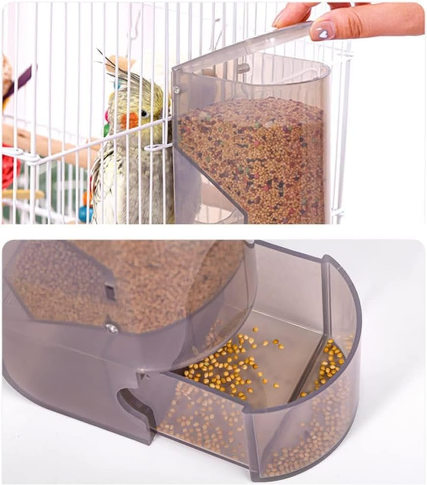 Automatic Bird Feeder No-Mess Bird Feeder Parrot Feeder Cage Accessories for Budgerigar Canary Lovebord Finch Parakeet