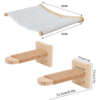 Wall-Mounted Cat Scratching Rope Jute Cats Climbing Shelves Jumping Platform & Pedal for Cats Sleeping Cat Furniture Pet Toys