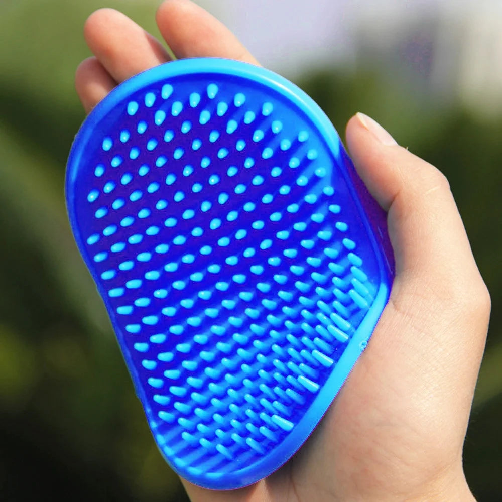 Dog Bath Rubber Brush Pet Grooming Shampoo Cat Comb Hair Washing Clean Fur Massaging Bristle