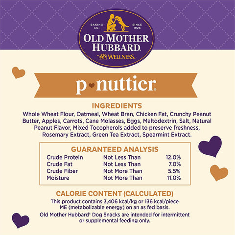 Wellness P-Nuttier Dog Biscuits, Natural, Training Treats, Peanut Butter Flavor, Large Size, (6 Pound Box)
