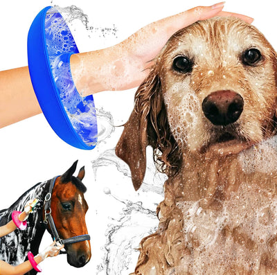 Drip Catcher Cuffs - Pet Bathing Tool for Dog Shower and Dog Bathtub - Dog Bathing Station Grooming Supplies and Horse Supplies for Horse Grooming Kit - Protective Dog Washing Tool - Blue 2 Set