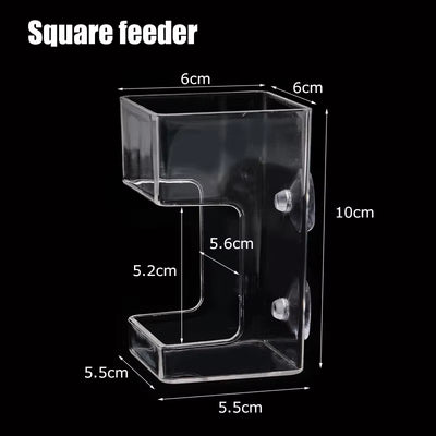 Fish Feeders Aquarium Feeding Ring Floating Food Tray Feeder with Suction Cups Transparent Fish Aquatic Pet Supplies