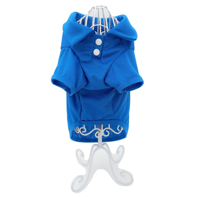 Cute Dog Polo Shirt T-Shirt Puppy Cat Clothes Apparel for Small Pet Blue Sz XXS: Length - 8"