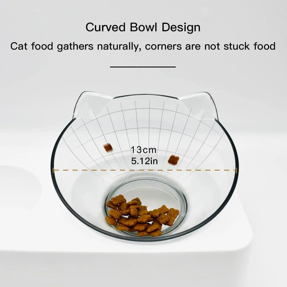 Raised Three Cat Dishes Food and Water Bowl with Automatic Water Bottle for Cats