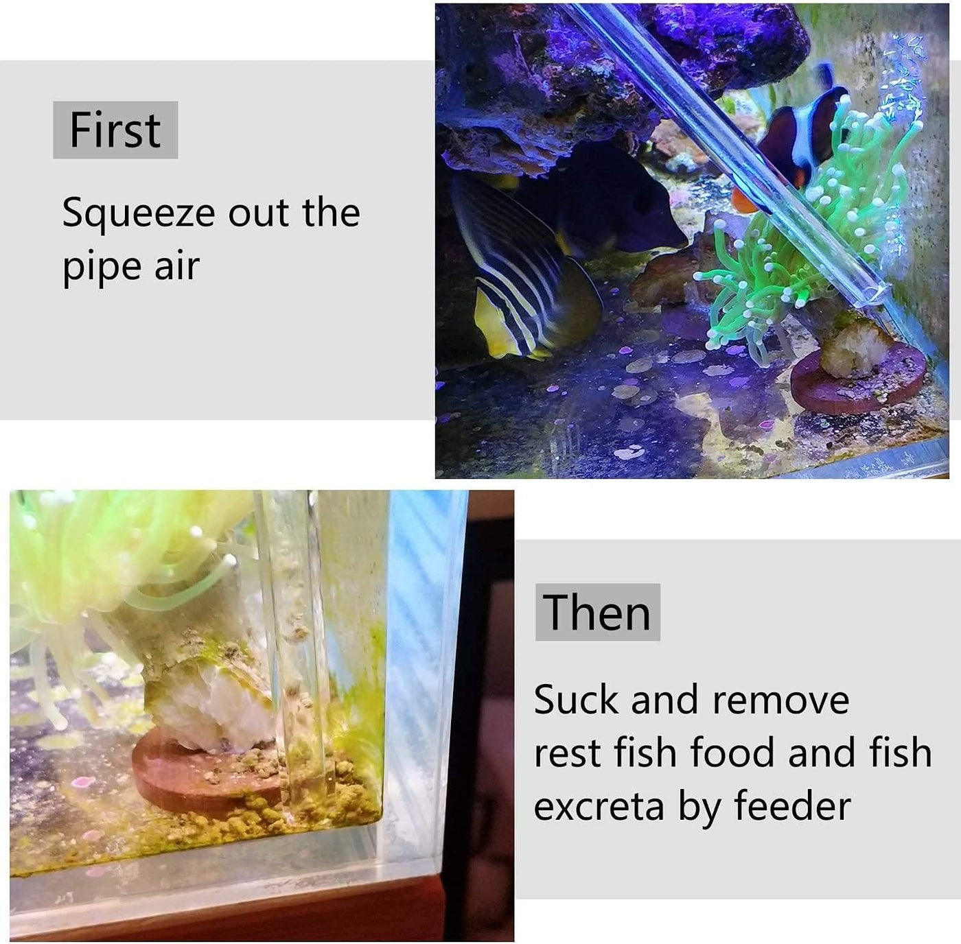 Coral Feeder Long Syringe, 2 Units, SPS HPS Marine Reef Coral Feeder Tool, 2 Tweezers for Coral Frag, Fish Excreta Cleaner