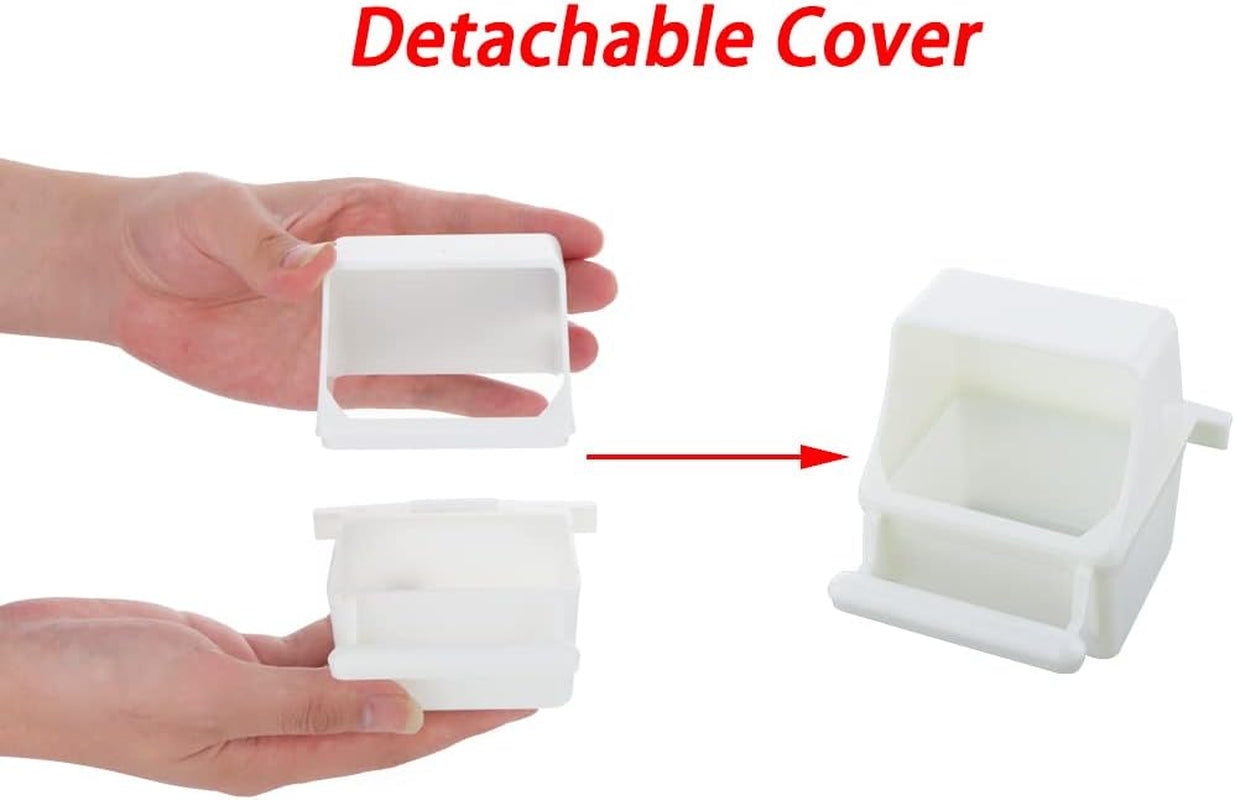 2 Pcs Small Bird Slot Feeder No Mess Cage Hanging Feeder Cup Plastic Food & Water Dispenser Bowl