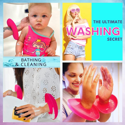 Patented Drip Catcher Cuffs - Stops Soap & Water from Running down Arms While Washing Face, Stay Dry and Clean - Face Wash Wristbands for Spa, Pink Set of 2