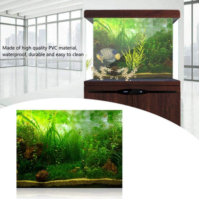 Aquarium Background Fish Decorations Pictures PVC Adhesive Poster Water Grass Backdrop Decoration Paper Cling Decals Sticker(61 * 30Cm)