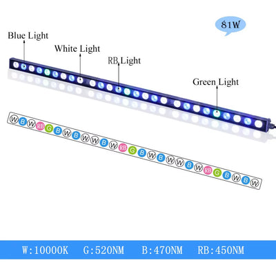 54W 81W 108W Led Aquarium Light Aquarium Light for Fish Plants Coral Reef Fish Tank Lights Aquarium Lamp Home Lighting Aquarium