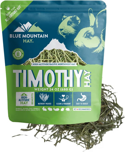 | Fresh Timothy Hay (24 Ounce) | Great for All Ages | High-Altitude Hay Pet Food for Rabbits, Guinea Pigs, Chinchillas, Hamsters, and Other Small Pets