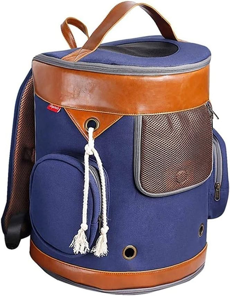Pet Carry Bag Portable Travel Pet Backpack Pet Shoulder Bag Cat Dog Cage Breathable Tourist Walk Pet Supplies Pet Supplies (Color : Blue)