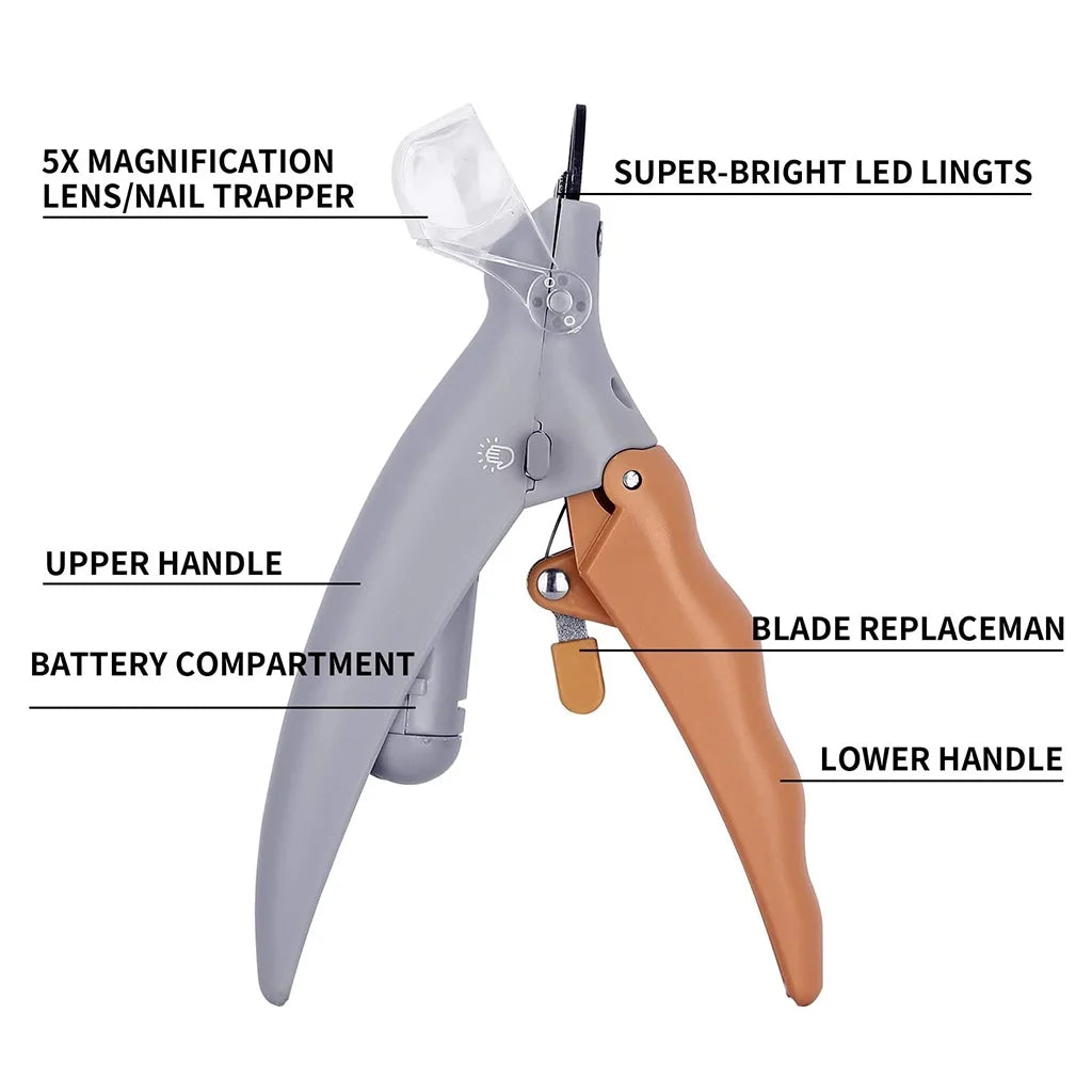 LED Light Pet Nail Clipper Sharp Blades for Large Small Dog Cat Nail Trimmers