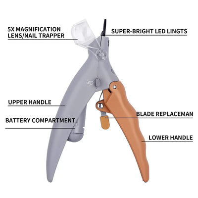 LED Light Pet Nail Clipper Sharp Blades for Large Small Dog Cat Nail Trimmers