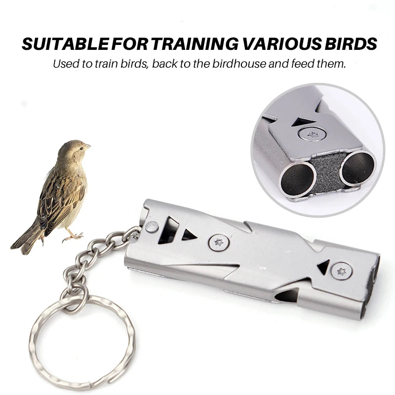 Birds Ultrasonic Training Whistle Stainless Steel Return to Nest Bird Training Tool for Parrot Pigeon