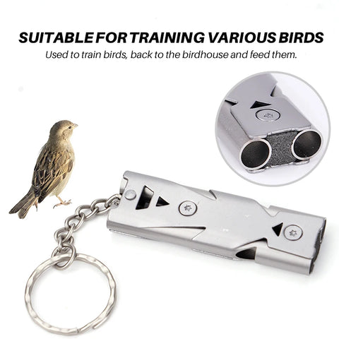 Birds Ultrasonic Training Whistle Stainless Steel Return to Nest Bird Training Tool for Parrot Pigeon