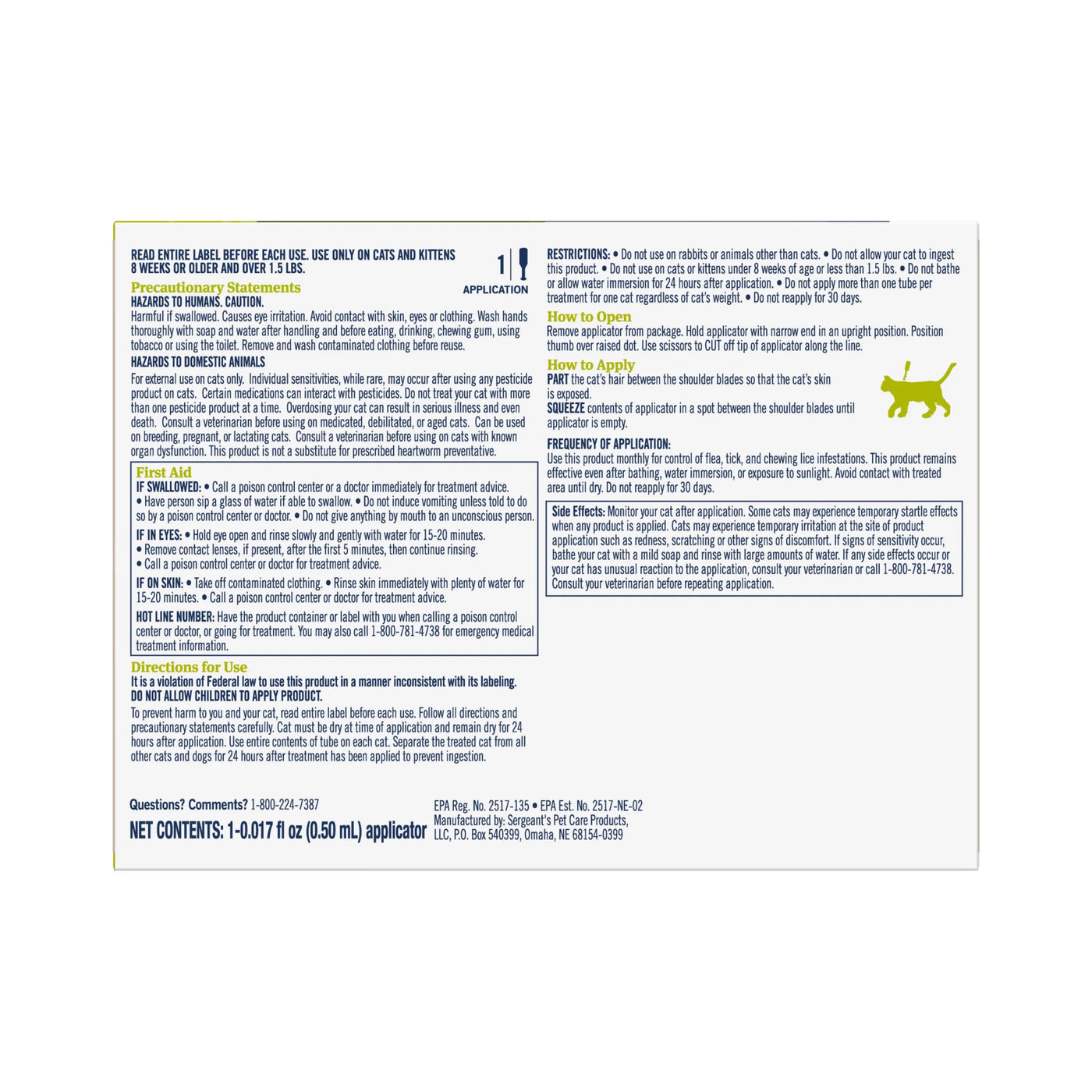 plus for Cats Flea & Tick Prevention, over 1.5 Lbs, 1 Month Supply