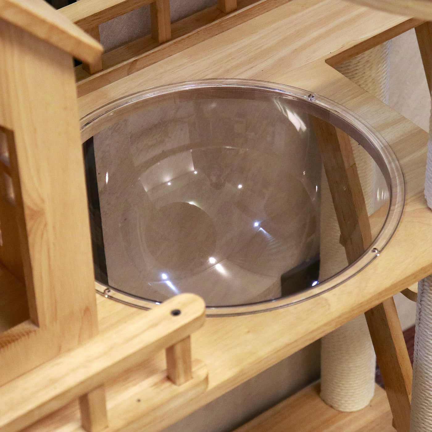 Cat Castle,Luxury Cat Furniture,Rubberwood Cat Tree, Cat Tower 34.6''*15.7''*42''